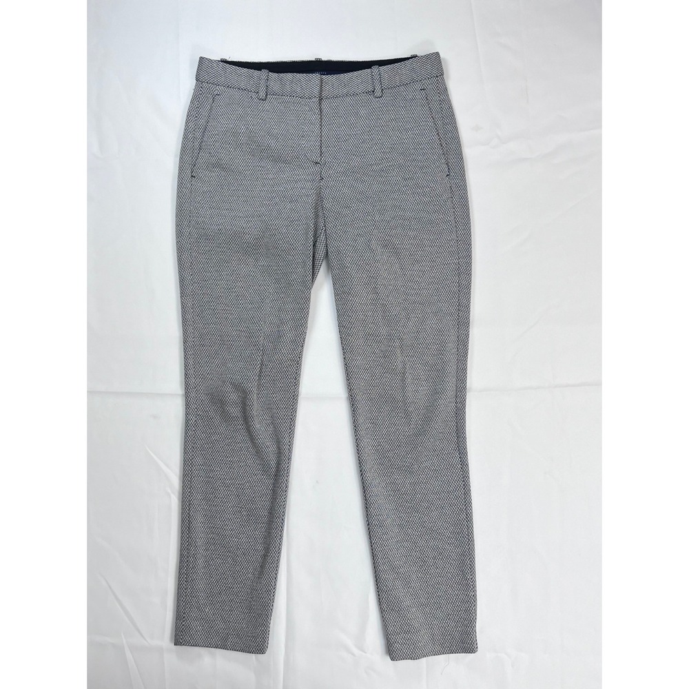 Theory Testra 2 BK Elmore Knit Pants Size 6 Black White Slim Fit Trousers